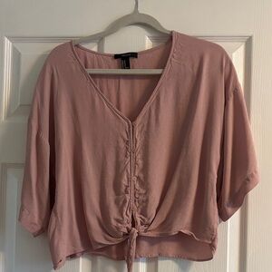 4 for $20 Forever 21 Pink V-Neck Tie-Front Top